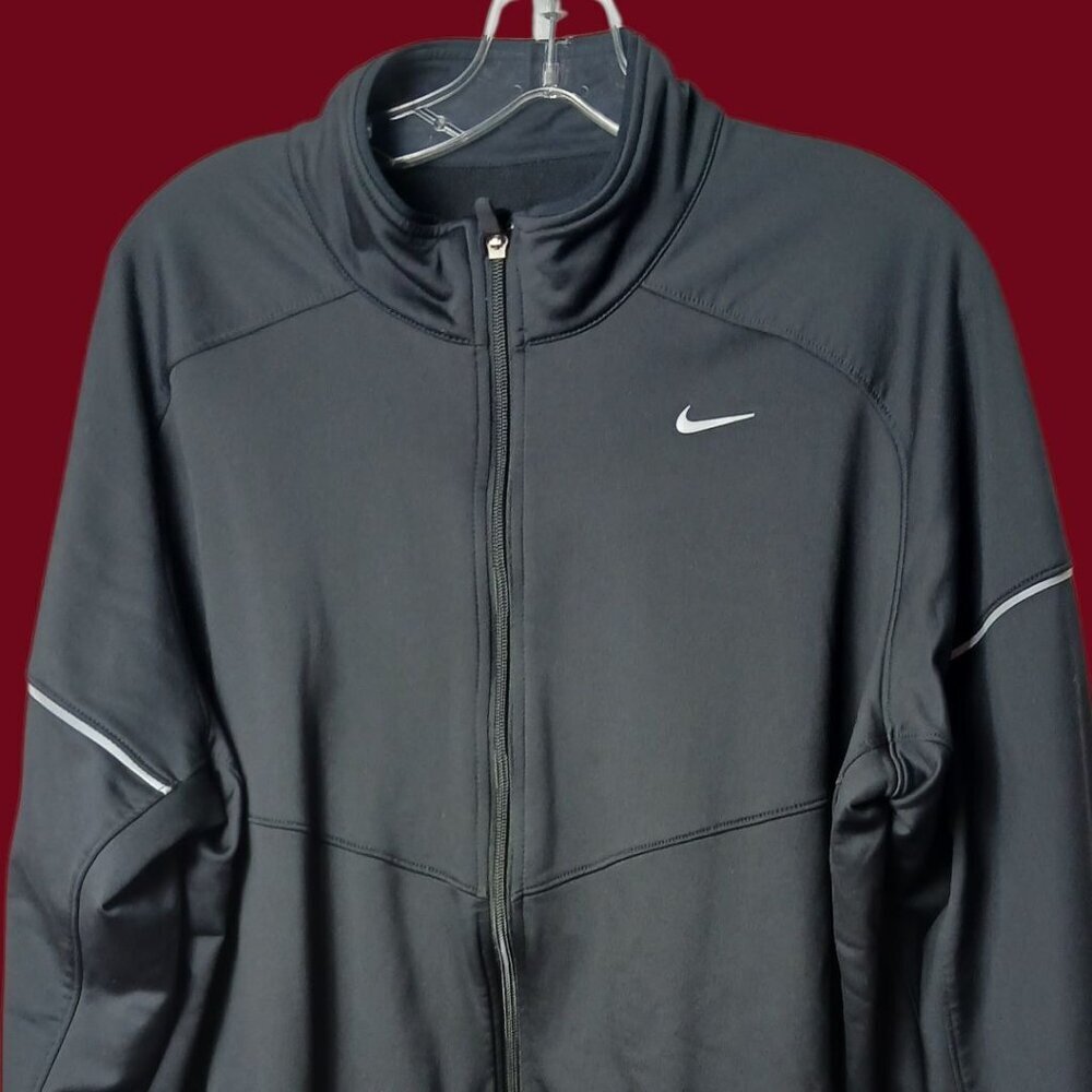 Nike Dri Fit MenTrack Jacket  Athletic Jacket Mock Neck Black/White Xlarge - Picture 12 of 13